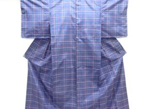 格子織り出し本場泥大島紬着物